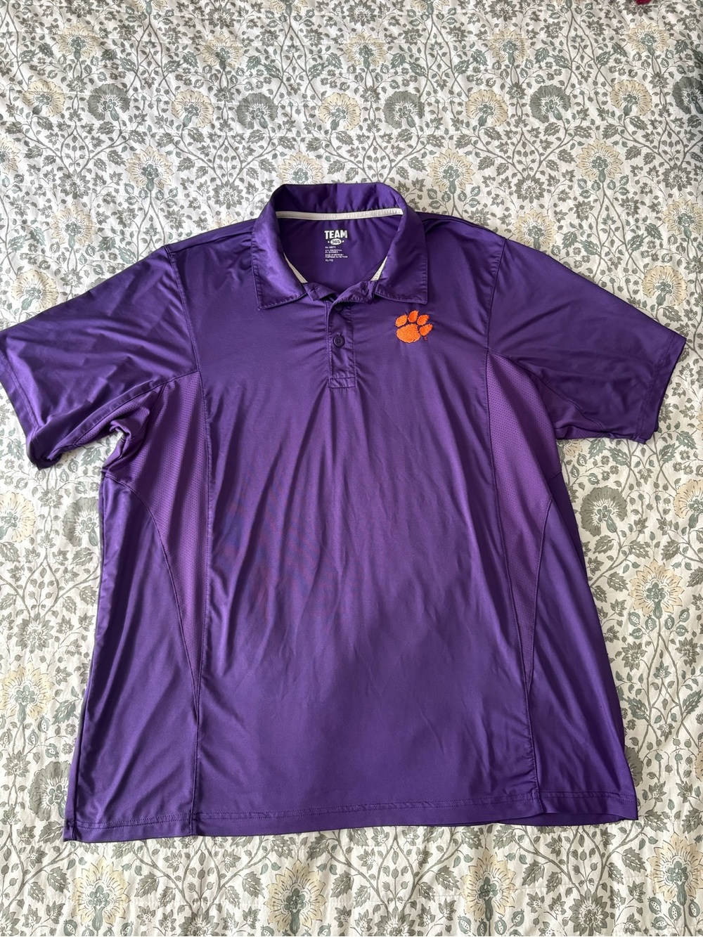 Purple Performance Polo Shirt with Orange Paw Logo